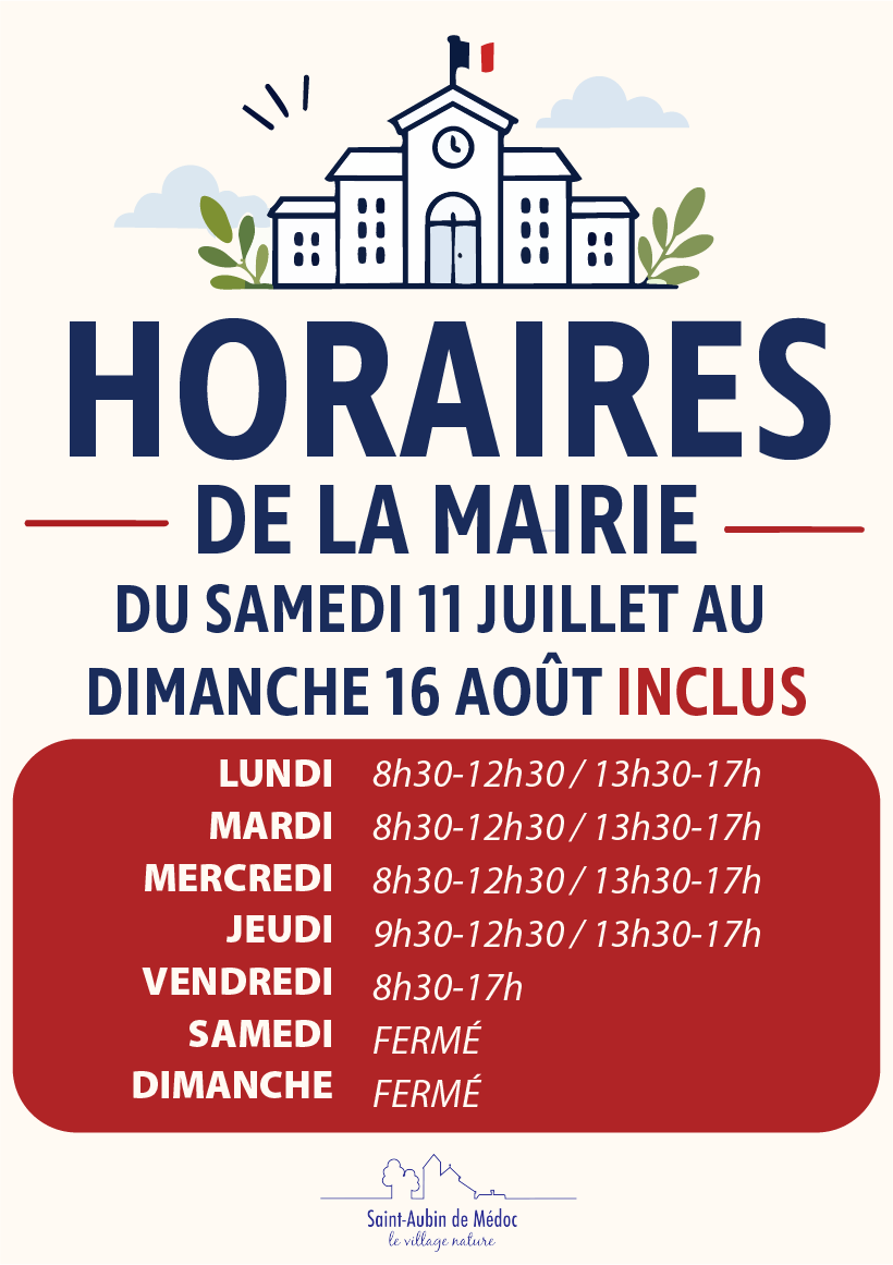 horaires été mairie